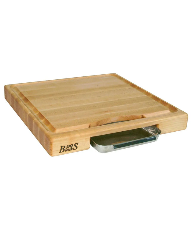 Bộ Quà Tặng Thớt Gỗ Phong John Boos PM18180225-P 45.7 x 45.7 x 5.7 cm, Kèm Chảo
