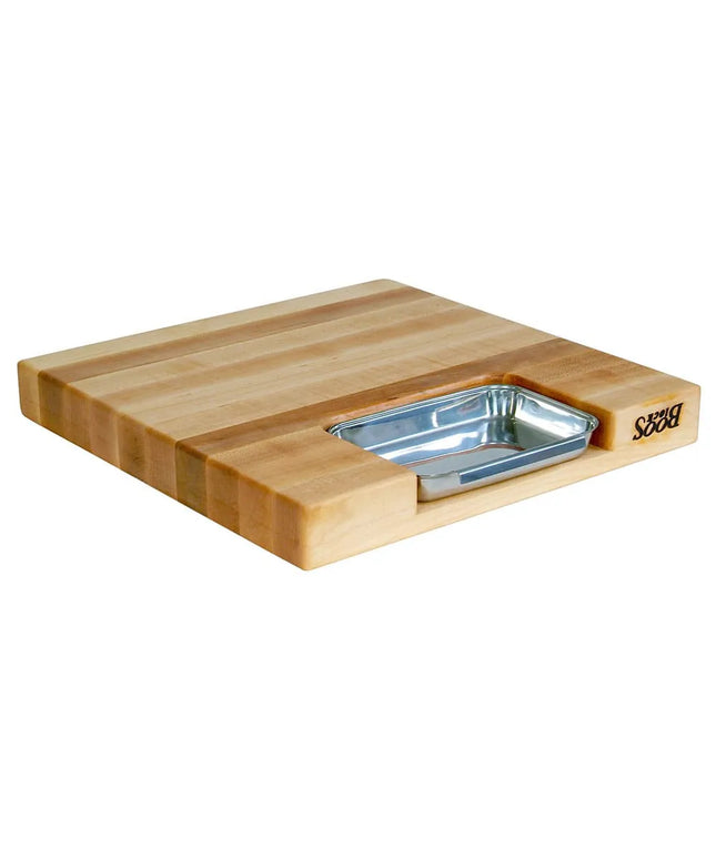 Bộ Quà Tặng Thớt Gỗ Phong John Boos PM18180225-P 45.7 x 45.7 x 5.7 cm, Kèm Chảo