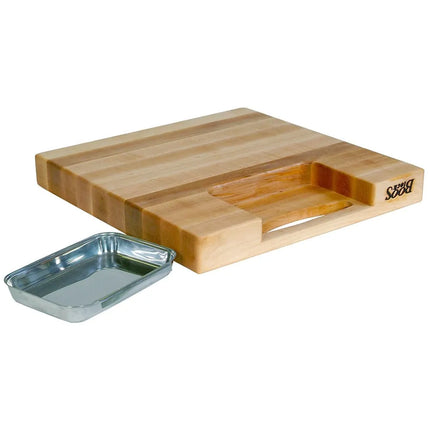 Bộ Quà Tặng Thớt Gỗ Phong John Boos PM18180225-P 45.7 x 45.7 x 5.7 cm, Kèm Chảo