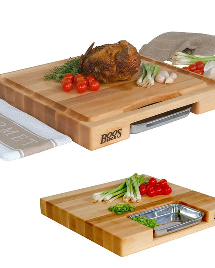 Bộ Quà Tặng Thớt Gỗ Phong John Boos PM18180225-P 45.7 x 45.7 x 5.7 cm, Kèm Chảo