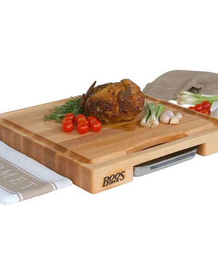 Bộ Quà Tặng Thớt Gỗ Phong John Boos PM18180225-P 45.7 x 45.7 x 5.7 cm, Kèm Chảo