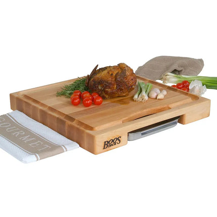 Bộ Quà Tặng Thớt Gỗ Phong John Boos PM18180225-P 45.7 x 45.7 x 5.7 cm, Kèm Chảo