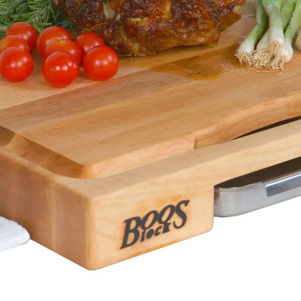 Bộ Quà Tặng Thớt Gỗ Phong John Boos PM18180225-P 45.7 x 45.7 x 5.7 cm, Kèm Chảo