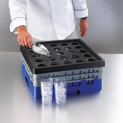 Bộ Rót Đá Vào Ly Cambro 25SWGF110 Camrack® 25 Ngăn Màu Đen
