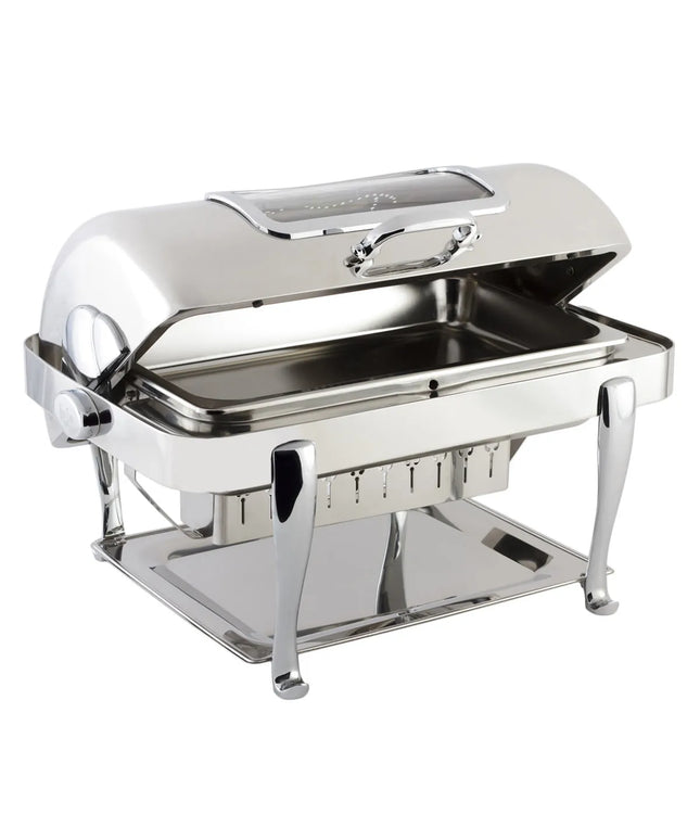 Bon Chef 19041CH Full Size Chafer w/ Roll Top Lid & Chafing Fuel Heat