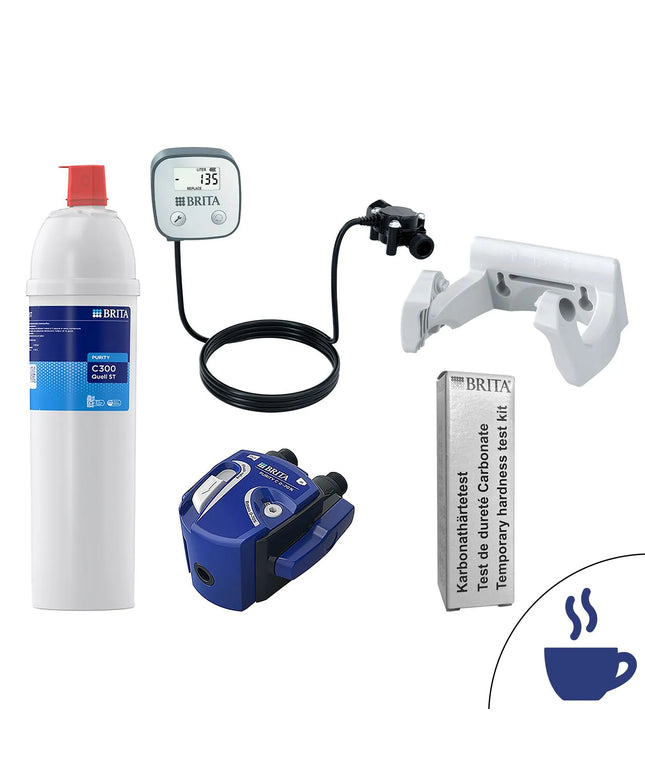 BRITA | PURITY C300 Quell ST Water Filter Starter Kit – Coffee & Vending - FlowMeter - 0–70% Bypass