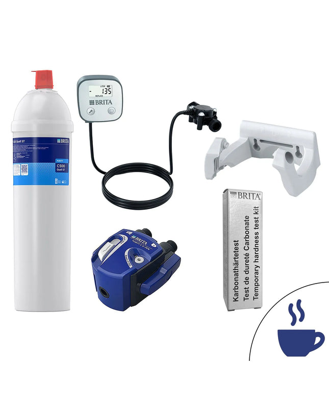 BRITA | PURITY C500 Quell ST Water Filter Starter Kit – Coffee & Vending - FlowMeter - 0–70% Bypass
