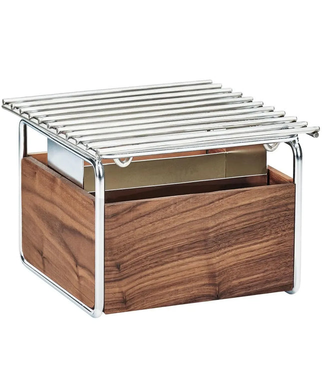 Cal-Mil 3711-49 12" Square Chafer Grill w/ Fuel Holder, Walnut/Chrome