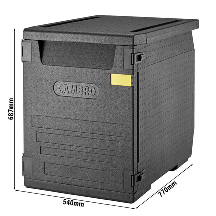 CAMBRO | Cam GoBox® Frontloader – Front compartment for temperature‑plate – 540×770×687 mm – Black