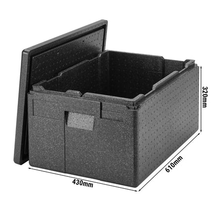 CAMBRO | Cam GoBox® Toploader – 610×430×320 mm – Black – 4h temp hold (1h ice)