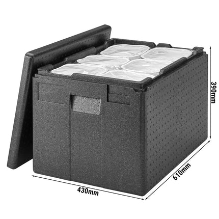 CAMBRO | Cam GoBox® Toploader – 610×430×390 mm – Black – 4h temp hold (1h ice)