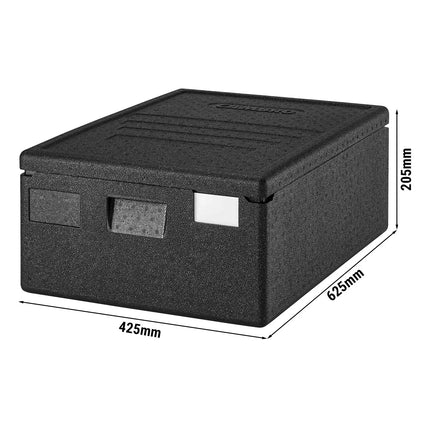 CAMBRO | Cam GoBox® Toploader – EN 60×40 – Black lid – 690×490×270 mm – 4h temperature hold