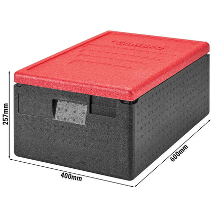CAMBRO | Cam GoBox® Toploader – GN 1/1 – 600×400×257 mm – Red lid – 4h temp hold