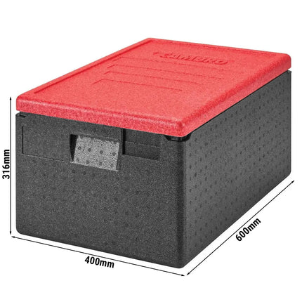 CAMBRO | Cam GoBox® Toploader – GN 1/1, Red Lid – 600×400×316 mm