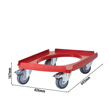 CAMBRO | CAMDOLLY® Transport Trolley - suitable for all GN 1/1 EPP Boxes - Red