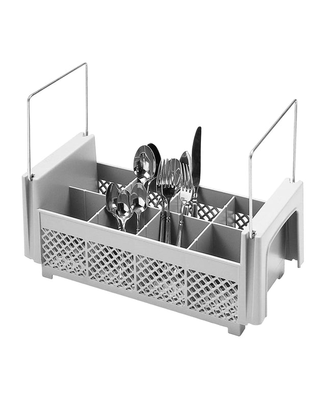 CAMBRO | CAMRACK® 1/2-Size Cutlery Basket – Dishwasher Insert – 8 Compartments – 500×184×197 mm