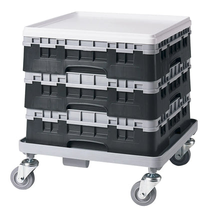 CAMBRO | CAMRACK® 30-Compartment Glass Rack – Ø79 mm – 500×500 mm – 1 Extender – Black – H 143 mm