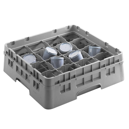 CAMBRO | CAMRACK® Cup & Mug Dishwasher Rack – 16 Compartments – 500×500 mm – 143 mm H – Grey