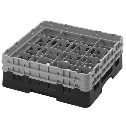 CAMBRO | CAMRACK® Glass & Tumbler Dishwasher Rack – 16 Compartments – 500×500 mm – 184 mm H – Black