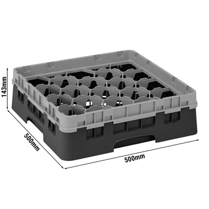 CAMBRO | CAMRACK® Glassware Dishwasher Rack – Black – H 143 mm – For max Ø98 mm