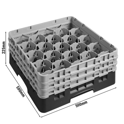 CAMBRO | CAMRACK® Glassware Dishwasher Rack – Black – H 225 mm – For max Ø98 mm