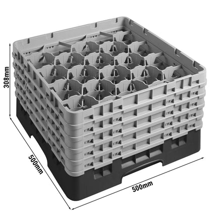 CAMBRO | CAMRACK® Glassware Dishwasher Rack – Black – H 308 mm – For max Ø98 mm