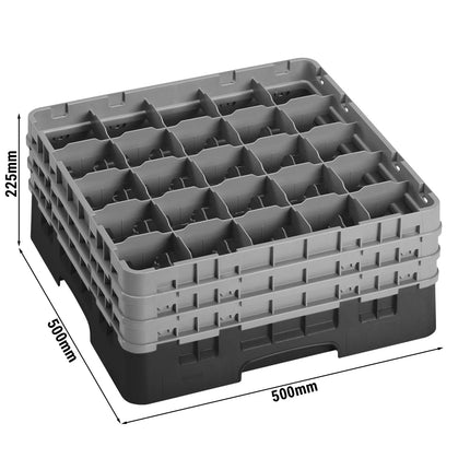 CAMBRO | CAMRACK® Glasswasher Rack – 25 Compartments – 500x500 mm – H 225 mm