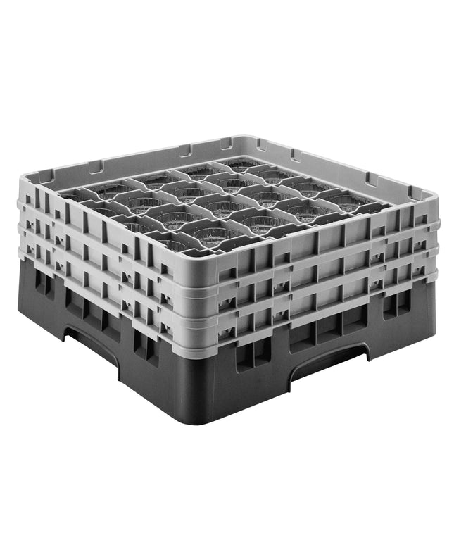CAMBRO | CAMRACK® Glasswasher Rack – 36 Compartments – 500×500 mm – Black – 1 Extender – 184 mm high