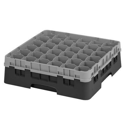 CAMBRO | CAMRACK® Glasswasher Rack – 36 Compartments – 500×500 mm – Black – 1 Extender – 143 mm high