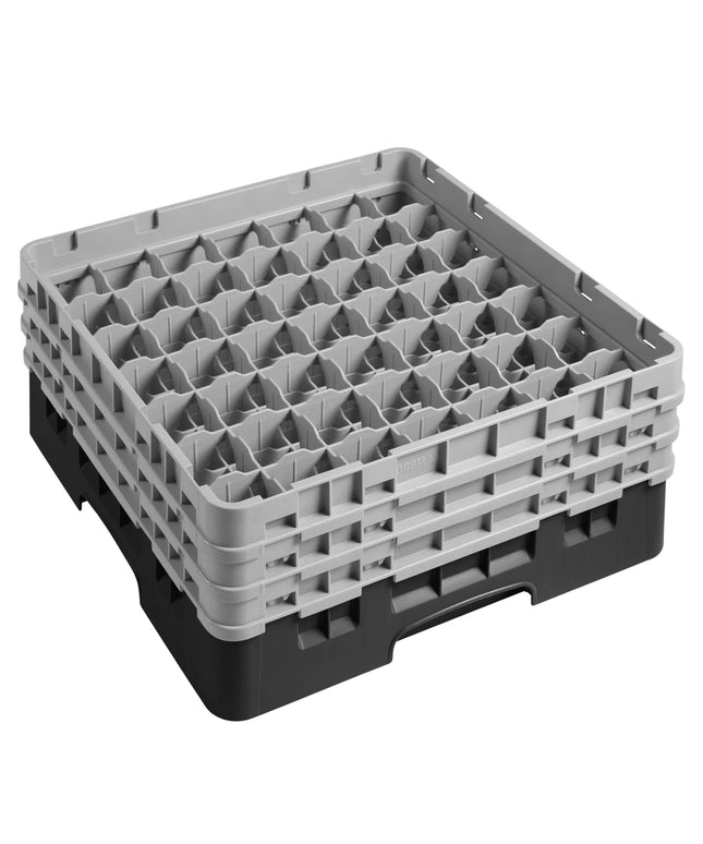 CAMBRO | CAMRACK® Glasswasher Rack – 49-Compartment – 500x500 mm – Ø62 mm – Black – 225 mm high
