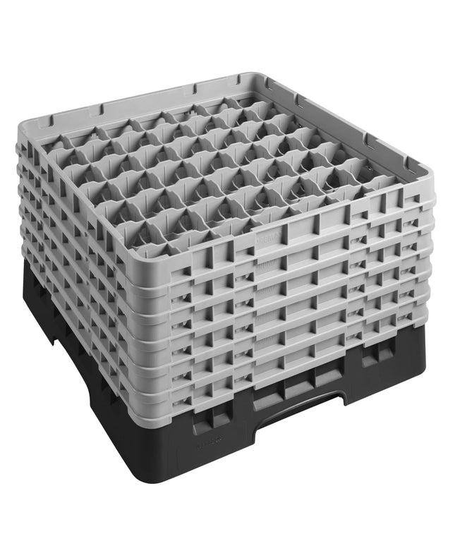 CAMBRO | CAMRACK® Glasswasher Rack – 49-Compartment – 500x500 mm – Ø62 mm – Black – 349 mm high