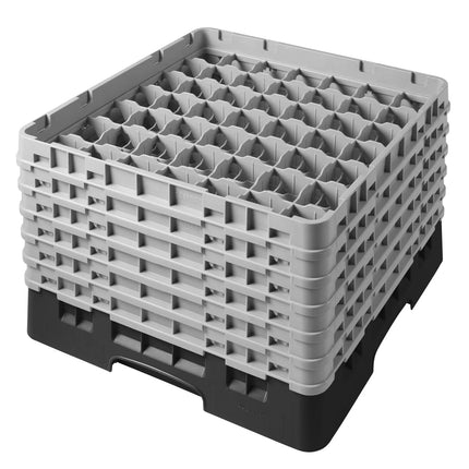 CAMBRO | CAMRACK® Glasswasher Rack – 49-Compartment – 500x500 mm – Ø62 mm – Black – 349 mm high