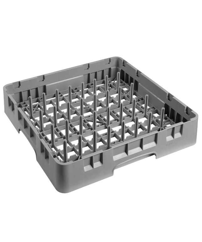CAMBRO | CAMRACK® Peg Plate Rack – 5×9 – 500x500 mm – Grey – H 101 mm – Configurable for deep plates & lids (5/9 layouts)