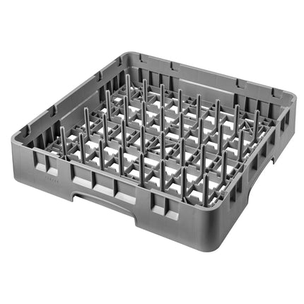 CAMBRO | CAMRACK® Peg Plate Rack – 5×9 – 500x500 mm – Grey – H 101 mm – Configurable for deep plates & lids (5/9 layouts)