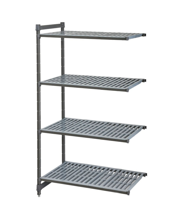 CAMBRO | Camshelving® Commercial Basics Plus Add-On Shelving Unit - 4 Slotted Shelves - 1,023×460 mm - Graphite Grey