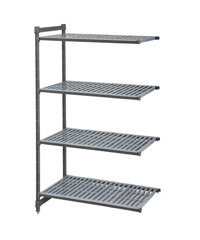 CAMBRO | Camshelving® Commercial Basics Plus Add-On Shelving Unit - 4 Slotted Shelves - 1,175×460 mm - Graphite Grey