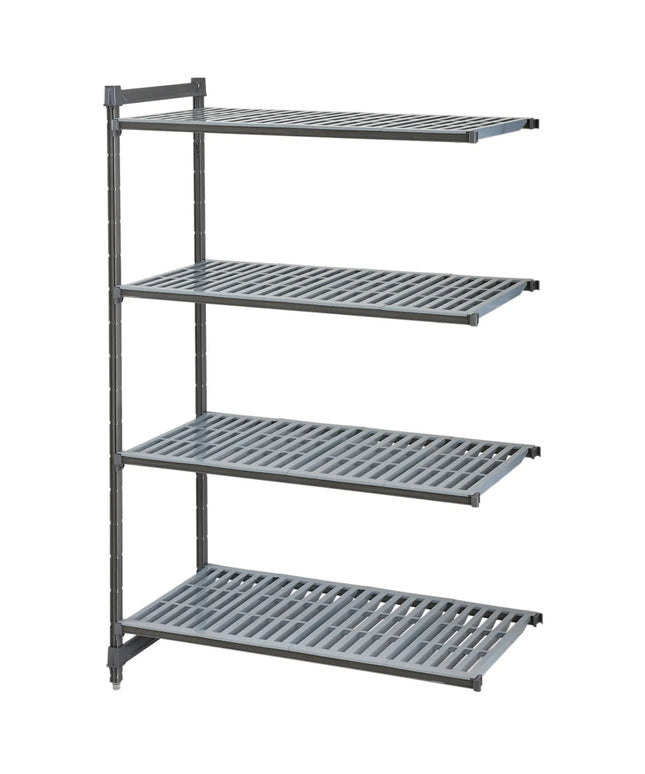 CAMBRO | Camshelving® Commercial Basics Plus Add-On Shelving Unit – 4 Slotted Shelves – 1,328×540 mm – Graphite Grey