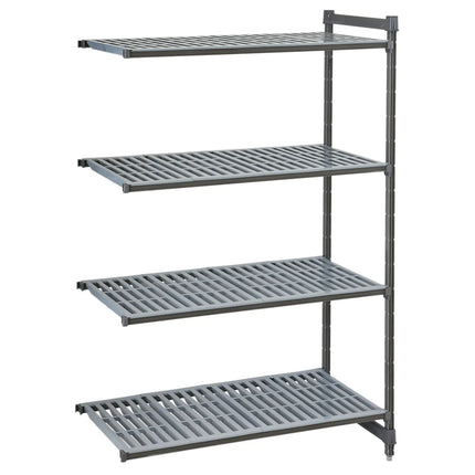 CAMBRO | Camshelving® Commercial Basics Plus Add-On Shelving Unit - 4 Slotted Shelves - 1,328×460 mm - Graphite Grey