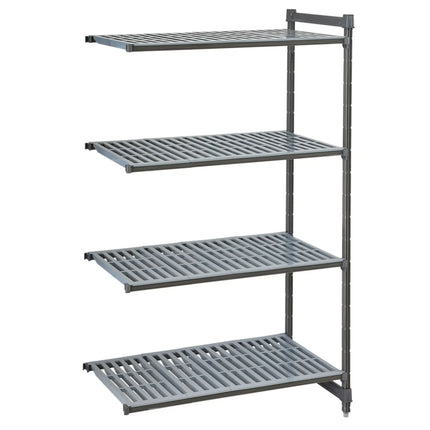 CAMBRO | Camshelving® Commercial Basics Plus Add-On Shelving Unit - 4 Slotted Shelves - 1,175×540 mm - Graphite Grey