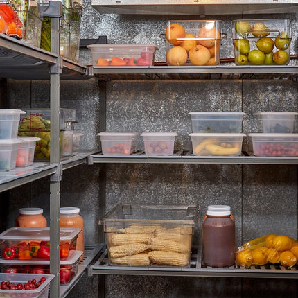 CAMBRO | Camshelving® Commercial Basics Plus Add-On Shelving Unit - 4 Slotted Shelves - 870×460 mm - Graphite Grey