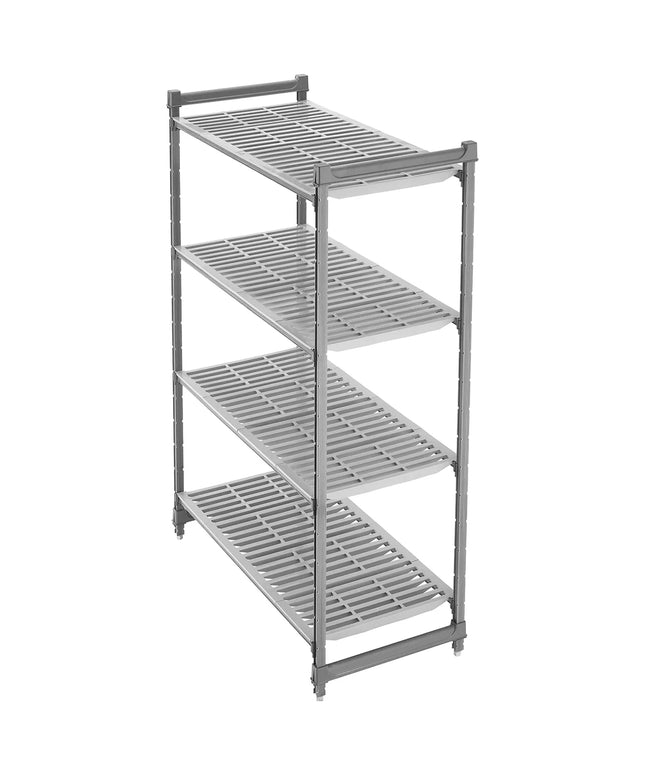 CAMBRO | Camshelving® Commercial Basics Plus Base Shelving Unit - 4 Slotted Shelves - 1,375×460 mm - Graphite Grey