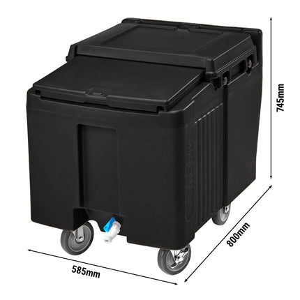 CAMBRO | Insulated Ice Caddy – 57 kg – Sliding Lid – Trolley – Black