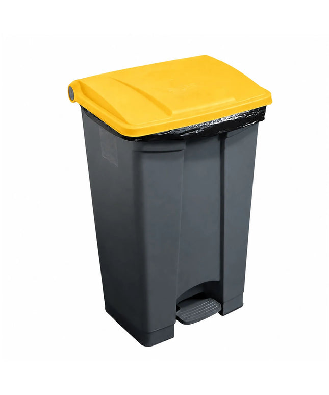 CAMBRO | Pedal Waste Bin 45L – Soft-Close, Front Pedal – Grey Body, Red Lid – 408×398×632 mm