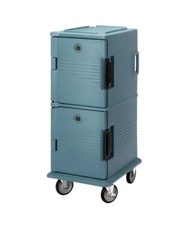 CAMBRO | Ultra Camcarts® Front-Loading Insulated Food Carrier – 8× GN 1/1 (100 mm pans) – Slate Blue