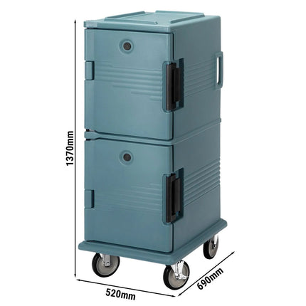 CAMBRO | Ultra Camcarts® Front-Loading Insulated Food Carrier – 8× GN 1/1 (100 mm pans) – Slate Blue