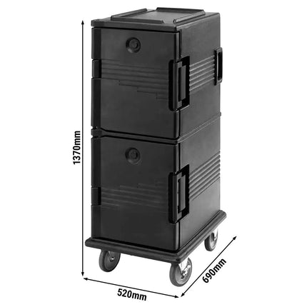CAMBRO | Ultra Camcarts® Front-Loading Insulated Food Carrier – 8× GN 1/1 (100 mm pans) – Slate Blue
