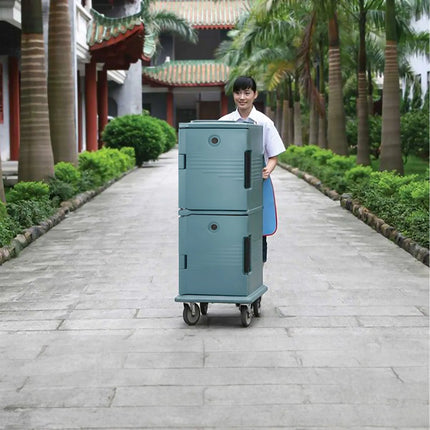 CAMBRO | Ultra Camcarts® Front-Loading Insulated Food Carrier – 8× GN 1/1 (100 mm pans) – Slate Blue