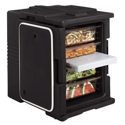 CAMBRO | ULTRA PAN CARRIER® - Insulated Food Carrier – 57 L – 4× GN 1/1 (100 mm) – Black – Patented door vent; Airtight seals