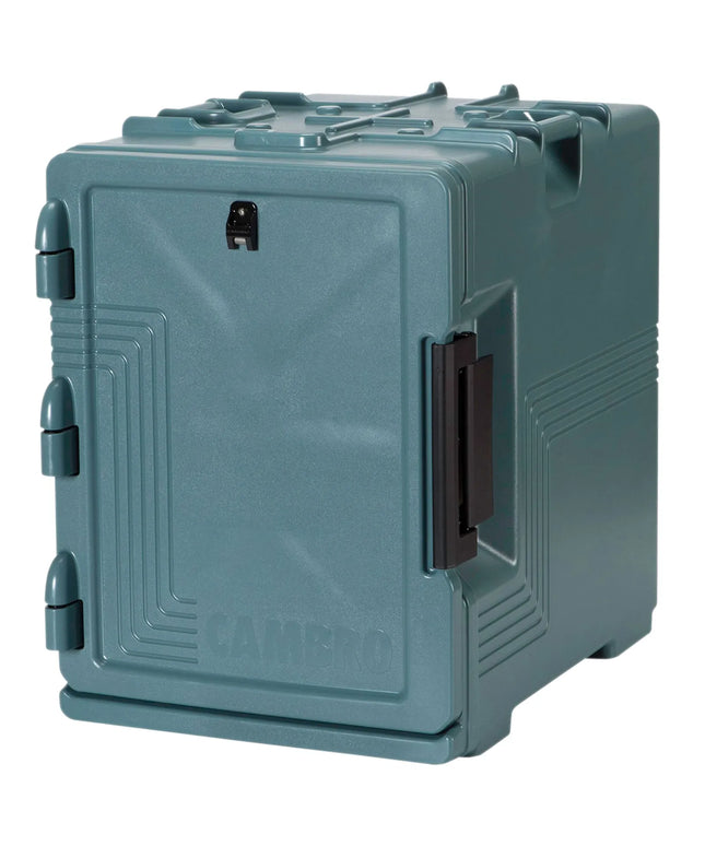 CAMBRO | ULTRA PAN CARRIER® - Insulated Food Carrier – 57 L – 4× GN 1/1 (100 mm) – Slate Blue – Patented door vent; ≤6°C warm loss / ≤+1°C cold (4h)