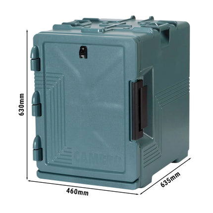 CAMBRO | ULTRA PAN CARRIER® - Insulated Food Carrier – 57 L – 4× GN 1/1 (100 mm) – Slate Blue – Patented door vent; ≤6°C warm loss / ≤+1°C cold (4h)